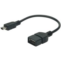 DIGITUS USB 2.0 Adapterkabel, Mini USB-B - USB-A, 0,2 m