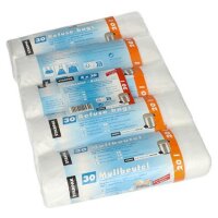 STARPAK Sac poubelle HDPE à liens coulissants, 20...