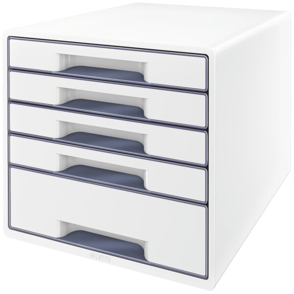LEITZ Bloc de classement WOW CUBE, 5 tiroirs, blanc/vert