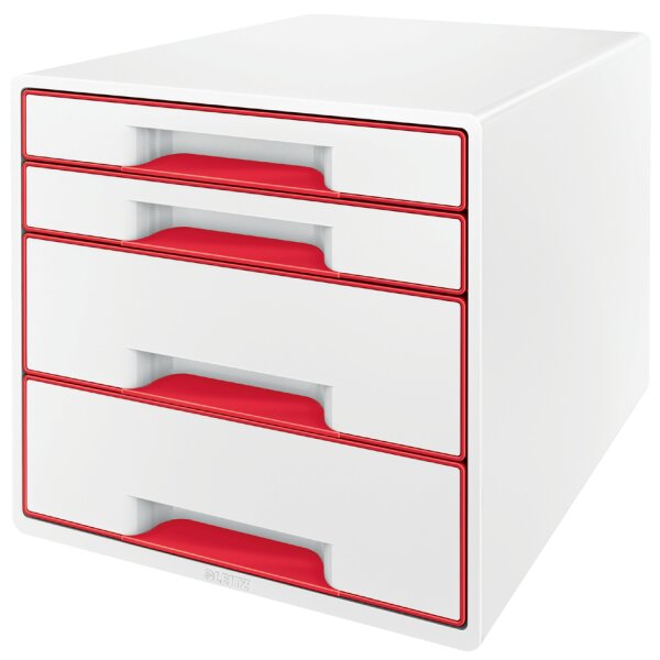 LEITZ Schubladenbox WOW CUBE, 4 Schübe, perlweiss grün