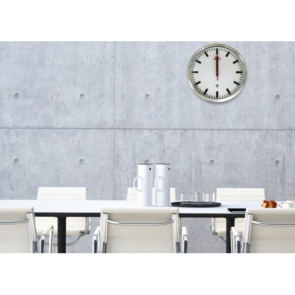 UNiLUX Wanduhr Funkuhr STATION, Durchmesser: 350 mm, silber