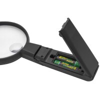 WEDO LED-Lupe mit ausklappbarem Standfuss, schwarz