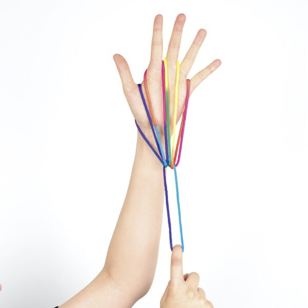 folia Jeu de ficelle FingerTwist, 160 cm, arc-en-ciel