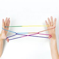 folia Jeu de ficelle FingerTwist, 160 cm, arc-en-ciel