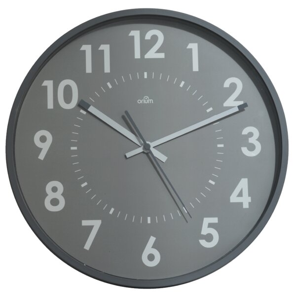 CEP Orium Wanduhr, Quarzuhr, lautlos, grau