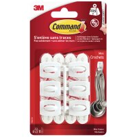 3M Command Mini-crochet, plastique, taille: S, blanc