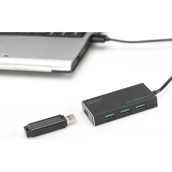 DIGITUS Hub USB 3.0 Super Speed, 4 ports, avec alimentation