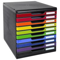 EXACOMPTA Schubladenbox MODULO A4, 10 Schübe, harlekin