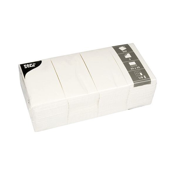 PAPSTAR Bistro-Servietten, 330 x 330 mm, 2-lagig, weiss