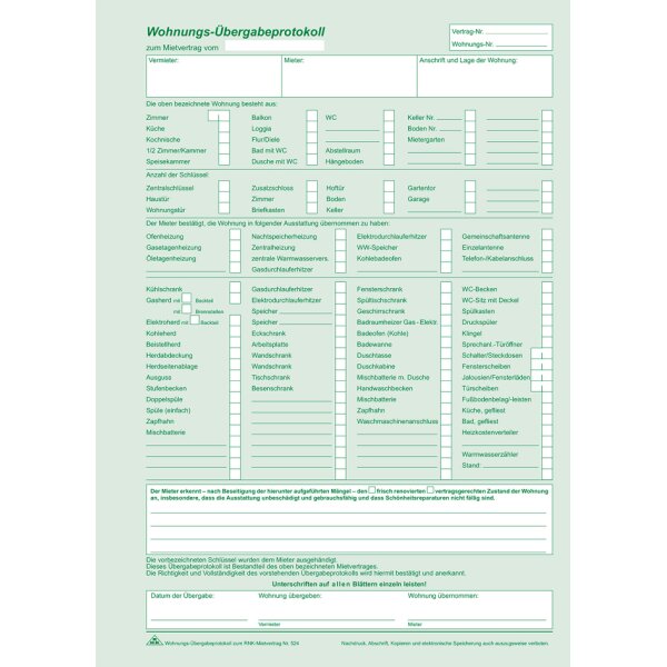 RNK Verlag Vordruck Universal-Mietvertrag für Wohnungen