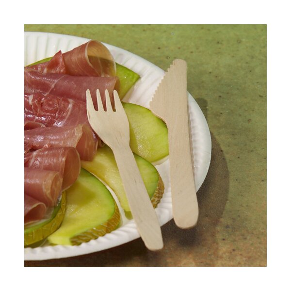 PAPSTAR Fourchette en bois pure, longueur: 165 mm, par 500