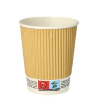 PAPSTAR Gobelet en carton pure Ripple Wall, 0,2 l, beige
