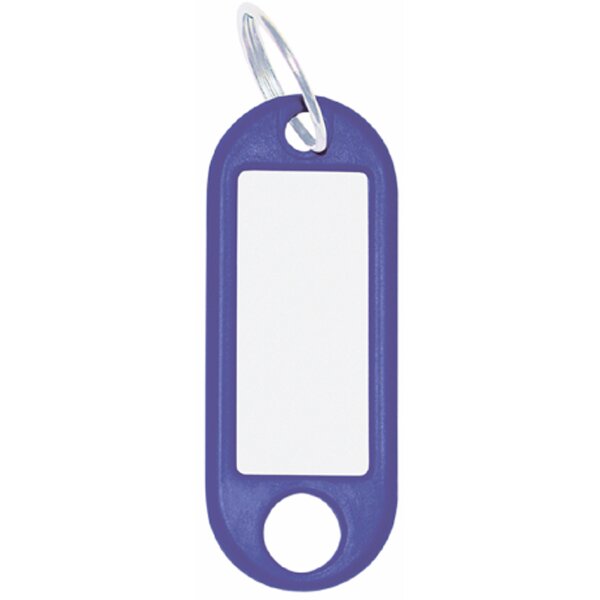 WEDO Porte-clés avec anneau, diamètre : 18 mm, bleu