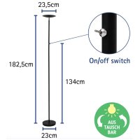 MAUL Lampadaire à LED MAULsphere, noir mat