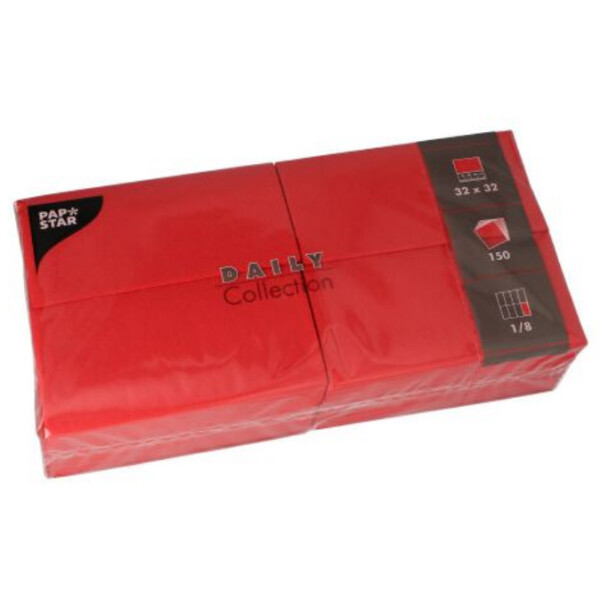 PAPSTAR Serviette bistrot, 320 x 320 mm, 3 couches, rouge