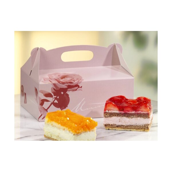 PAPSTAR Boîte carton à gâteau avec poignée, 200 x 130 x 90mm