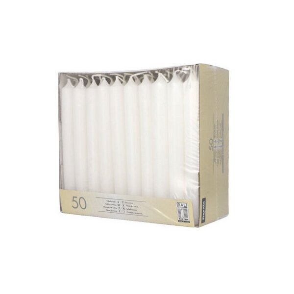 STARPAK Tafelkerzen, 21 mm, weiss, 50er Pack