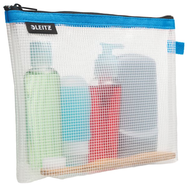 LEITZ Kosmetiktasche WOW Traveller, transparent blau