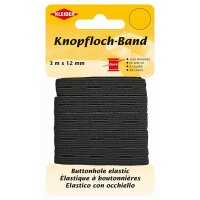 KLEIBER Knopflochband, 12 mm x 3 m, weiss