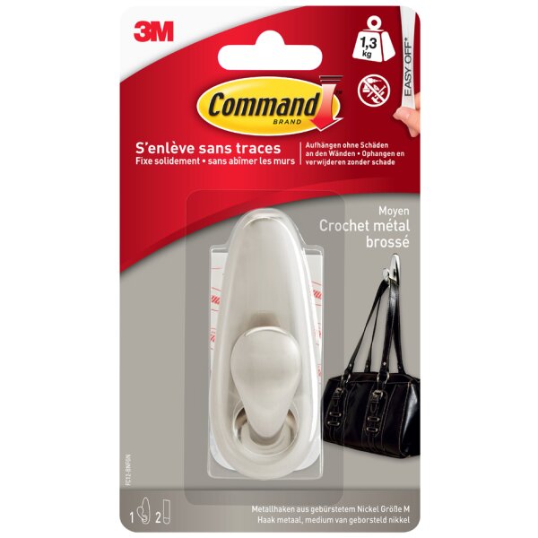 3M Command Metall-Haken "Classic", Grösse: L, silber