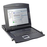 DIGITUS 19 Konsole mit KVM Switch, 16 Port, mit TFT Monitor