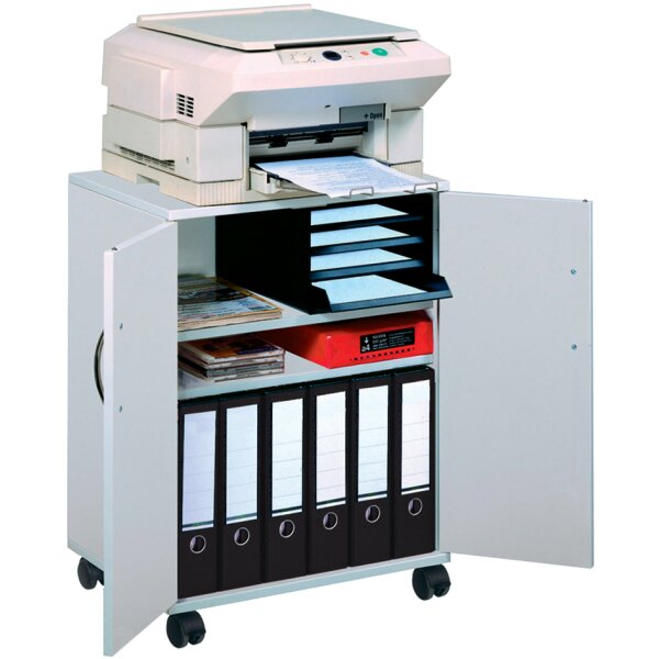 DURABLE Bürowagen "74 53", geschlossen, 3 Fächer, grau