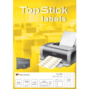 TOP STICK Universal-Etiketten 88,9 x 46,6 mm weiß 1.200 Etiketten 