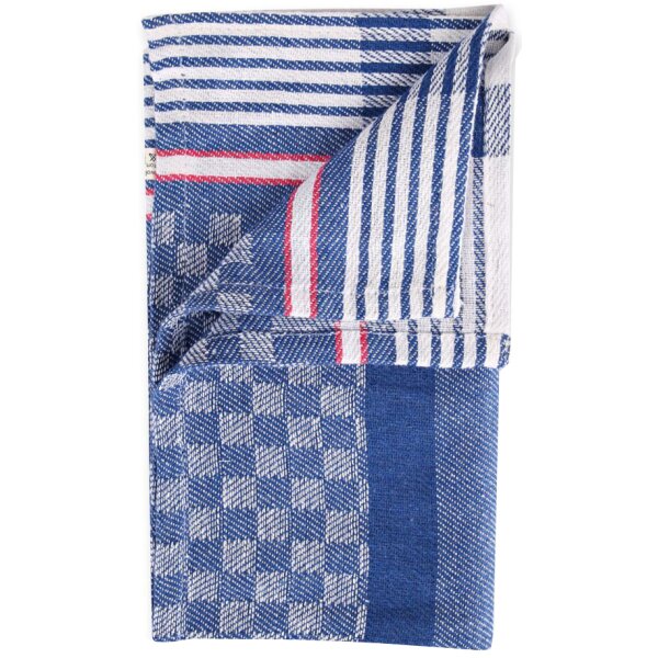 HYGOSTAR Torchon à vaisselle, quadrillé bleu-blanc, 240 g/m2