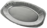 STARPAK Aluminium-Servierplatte, oval, 430 x 290 mm, silber
