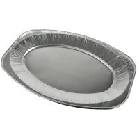 STARPAK Aluminium-Servierplatte, oval, 430 x 290 mm, silber