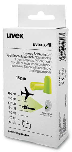 uvex Einweg-Gehörschutzstöpsel x-fit, lime