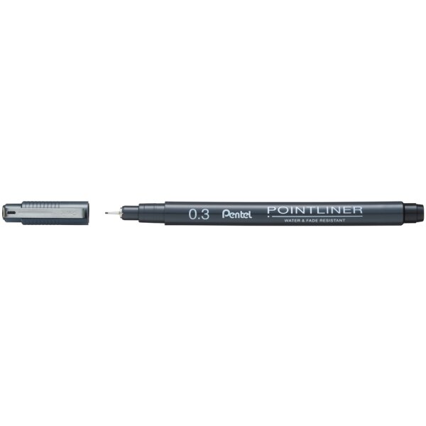 PentelArts Permanent Fineliner Pointliner, schwarz, 0,3 mm