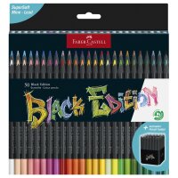 FABER-CASTELL Dreikant-Buntstifte Black Edition, 12er Etui