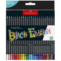 FABER-CASTELL Dreikant-Buntstifte Black Edition, 12er Etui