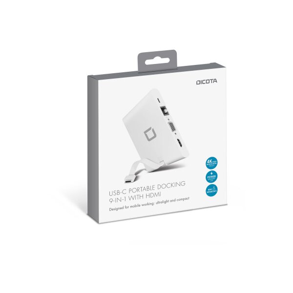 DICOTA USB-C Portable Docking D31729 9-in-1 with HDMI