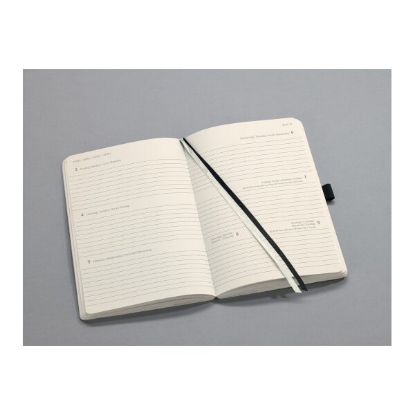 CONCEPTUM Calendrier semainier 2027 C2723 1S/2P noir 9.3x14cm