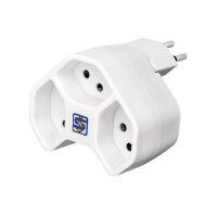 STEFFEN Prise multiple MANTA 14 97 1002 blanc, rotatif,...