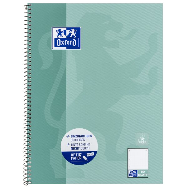 Oxford Collegeblock, DIN A4+, gepunktet, 80 Blatt, türkis