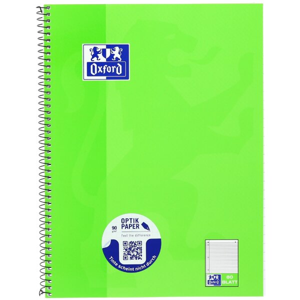 Oxford Collegeblock, DIN A4+, gepunktet, 80 Blatt, türkis