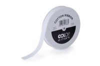COLOP Ruban de coton 15mmx25m 154921 pour e-mark, blanc