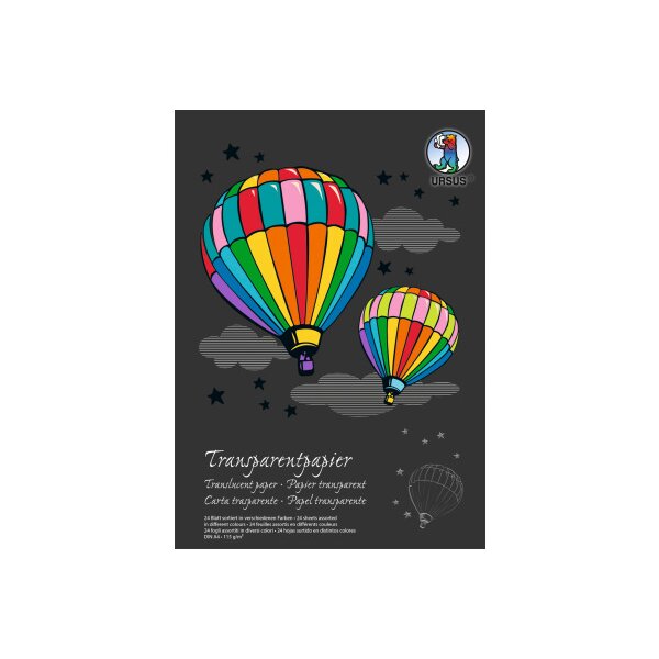 URSUS Transparentpapier-Block A4 12164699SE 115g, ass. 24 Blatt
