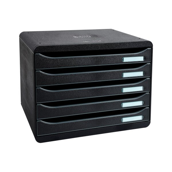 BIELLA Schubladenbox BigBox quer A4+ 30871402BIDU schwarz 5 Schubladen