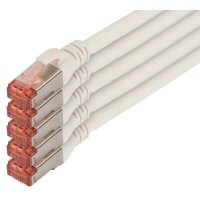 DIGITUS Patchkabel Kat. 6, S FTP, 15,0 m, grau, 5er