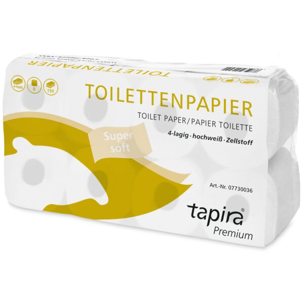 Tapira Toilettenpapier Premium, 4-lagig, hochweiss
