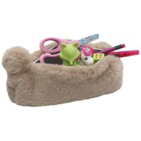 WEDO Trousse FLUFFY, en peluche, gris bleu