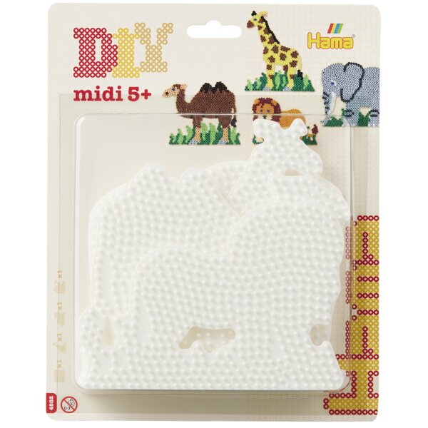 hama Plaques pour perles Eléphant, girafe, lion, chameau