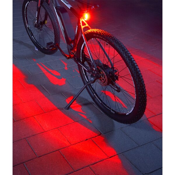 FISCHER Feu arri&egrave;re de v&eacute;lo sur batterie TWIN, &eacute;clairage sol