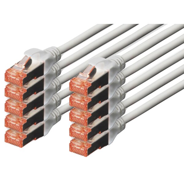 DIGITUS Patchkabel Kat. 6, S FTP, 0,25 m, grau, Set
