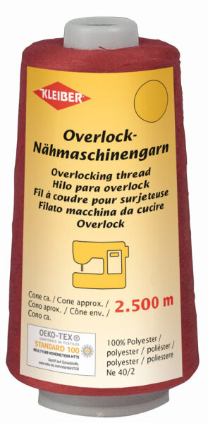 KLEIBER Overlock-Nähmaschinengarn, 2.500 m, rot