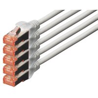 DIGITUS Patchkabel Kat. 6, S FTP, 10,0 m, grau, 5er